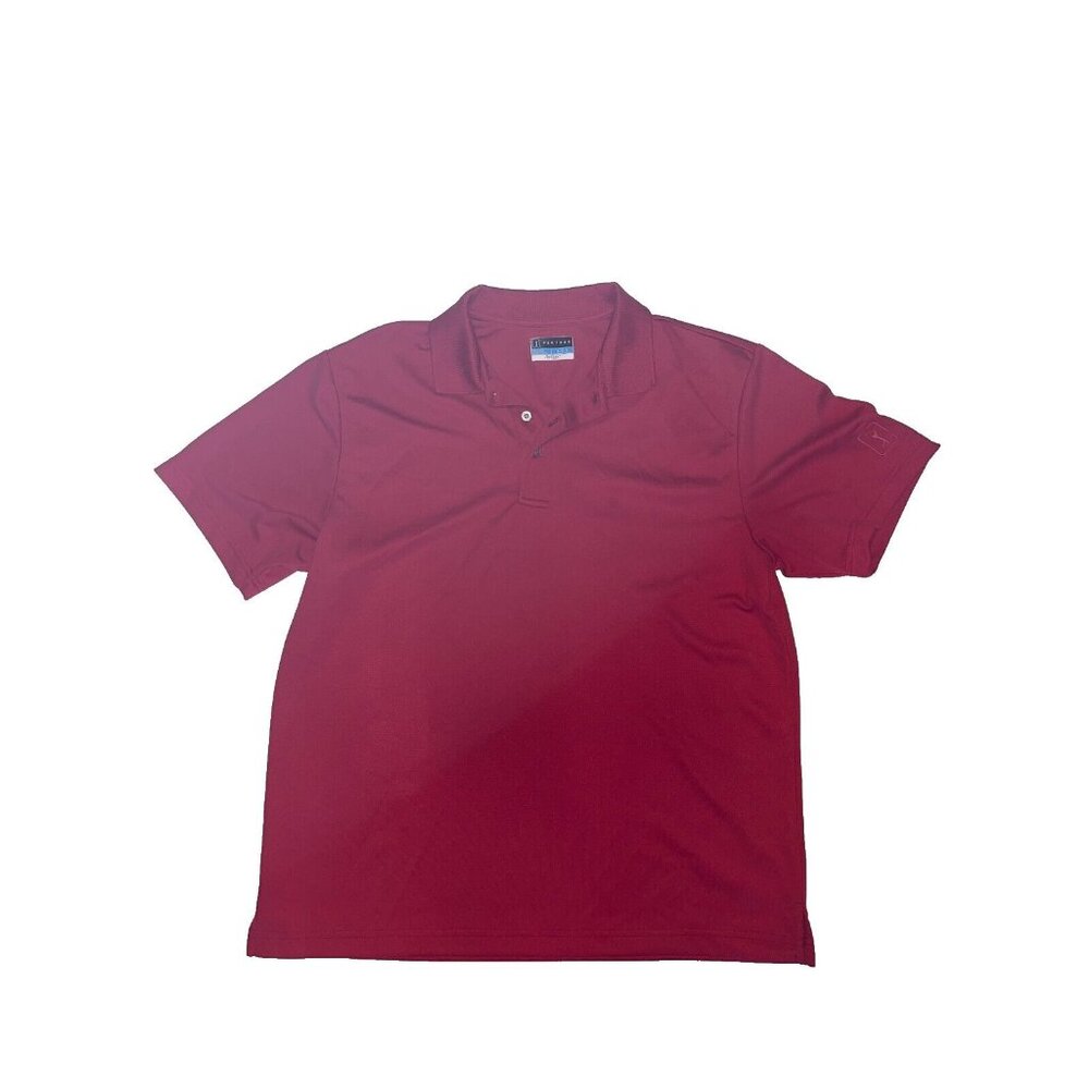 PGA Tour Men's Large Golf Polo Shirt Red Airflux Short Sleeve Golfer Stretch